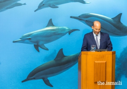 Prince Hussain speaking at the Living Sea Exhibition held in London, U.K. September 7-24 2022